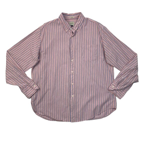 J Crew Shirt Mens XL Extra Large Bellini Pink Striped Classic Fit Button Down - Picture 1 of 8